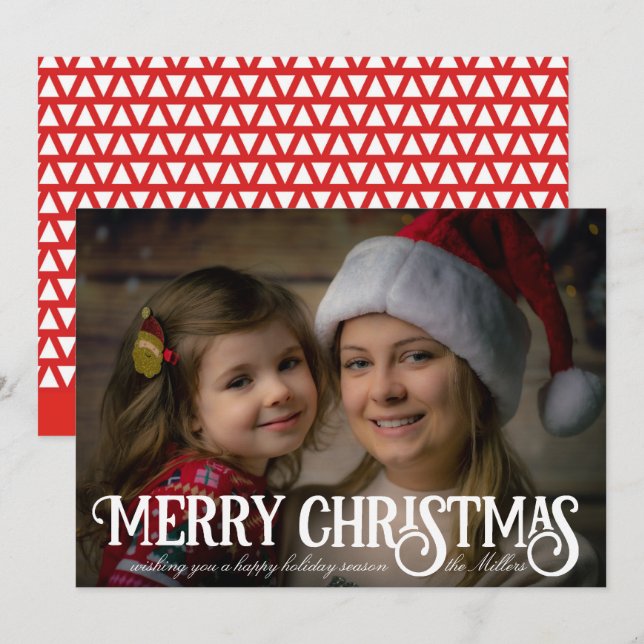 Tarjeta fotográfica de Navidad de Feliz Navidad (Anverso / Reverso)