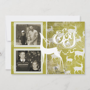 Tarjeta fotográfica de navidad de la alegría de lo