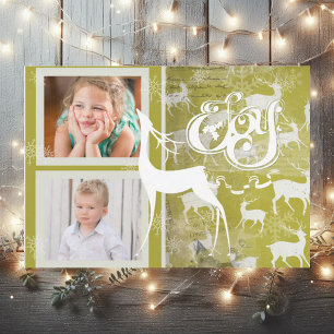 Tarjeta fotográfica de navidad de la alegría de lo