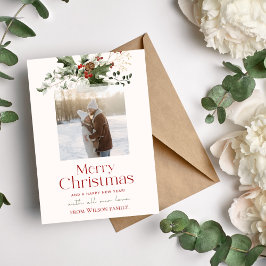 Tarjeta fotográfica de Navidad de la familia minim