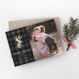 Tarjeta fotográfica de navidad de los ciervos dora