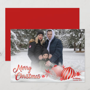 Tarjeta fotográfica de navidad de los Ornamentos d