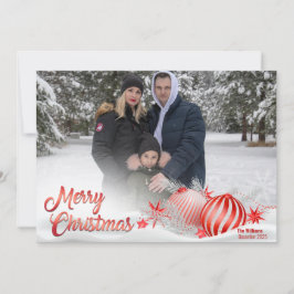 Tarjeta fotográfica de navidad de los Ornamentos d