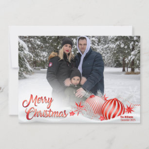 Tarjeta fotográfica de navidad de los Ornamentos d