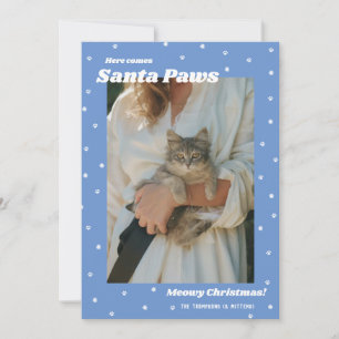Tarjeta fotográfica de Navidad de Meowy, Mascota d