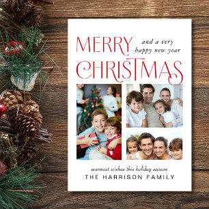 Tarjeta fotográfica de navidad de Merry Collage de