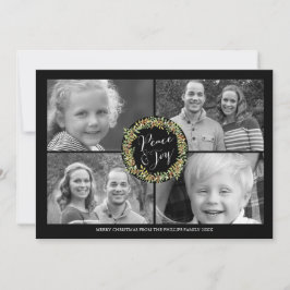 Tarjeta fotográfica de Navidad de Paz y Alegría - 