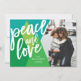 Tarjeta fotográfica de Navidad de Paz y Amor, tarj