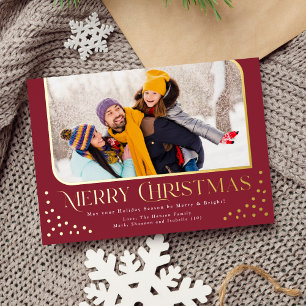 Tarjeta fotográfica de Navidad de puntos modernos