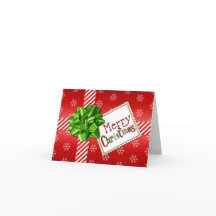 Tarjeta fotográfica de Navidad de rayas rojas, ver