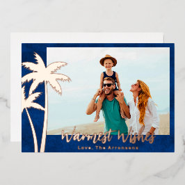 Tarjeta fotográfica de Navidad de Relieve metaliza