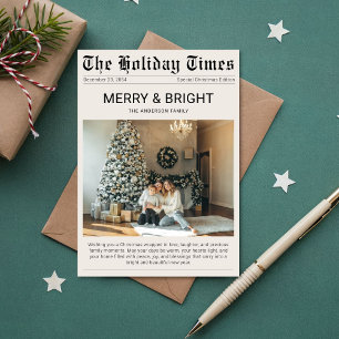 Tarjeta fotográfica de Navidad de un periódico úni