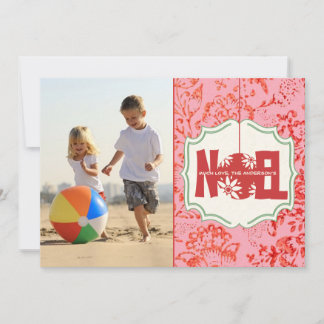 Tarjeta fotográfica de Navidad de Vintage Floral N