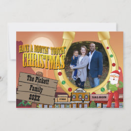 Tarjeta fotográfica de Navidad del Oeste Viejo