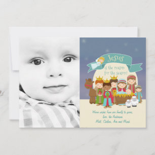 Tarjeta fotográfica de Navidad - Escena de la nati