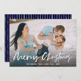 Tarjeta fotográfica de navidad escrita a mano con 