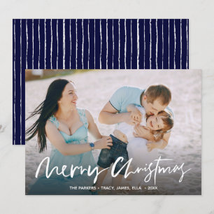 Tarjeta fotográfica de navidad escrita a mano con