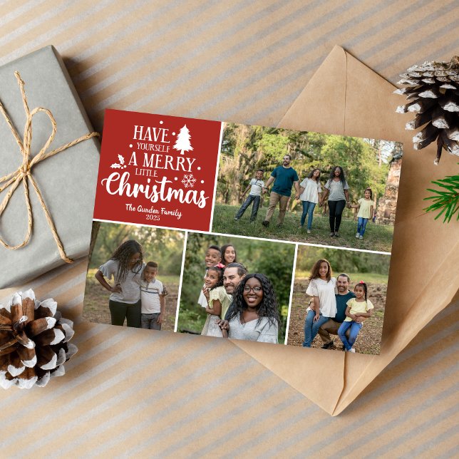 Tarjeta fotográfica de navidad familiar merry (Subido por el creador)