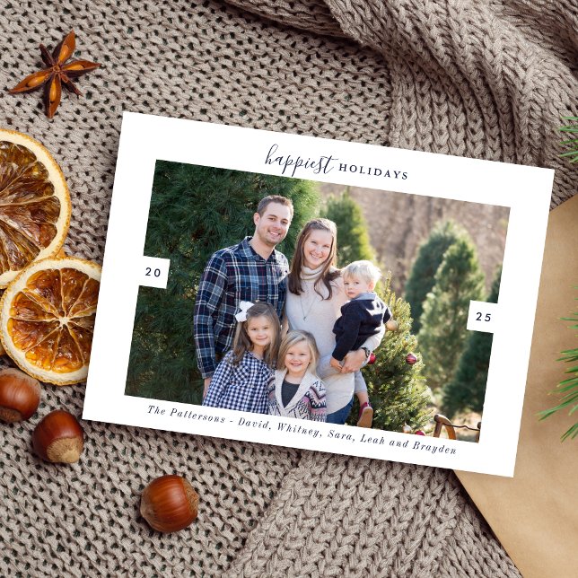 Tarjeta fotográfica de navidad familiar merry (Subido por el creador)