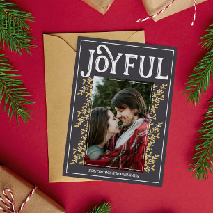 Tarjeta fotográfica de navidad familiar merry