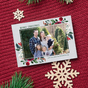 Tarjeta fotográfica de navidad familiar merry