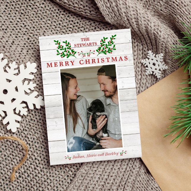 Tarjeta fotográfica de navidad familiar merry (Subido por el creador)