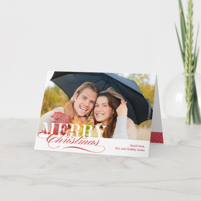 Tarjeta fotográfica de Navidad Feliz (Anverso)