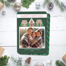 Tarjeta fotográfica de Navidad Gingerbread para Fa