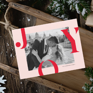 Tarjeta fotográfica de Navidad JOY Moderno Negri