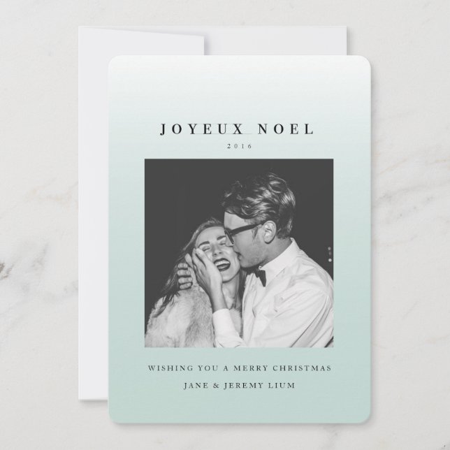 Tarjeta fotográfica de Navidad Joyeux Noel Ombre (Anverso)