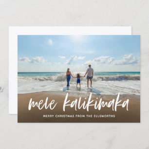 Tarjeta fotográfica de Navidad Mele Kalikimaka Haw