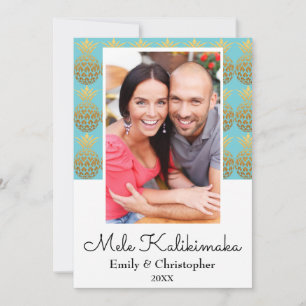 Tarjeta fotográfica de Navidad Mele Kalikimaka Pin