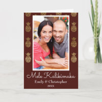 Tarjeta fotográfica de Navidad Mele Kalikimaka Pin