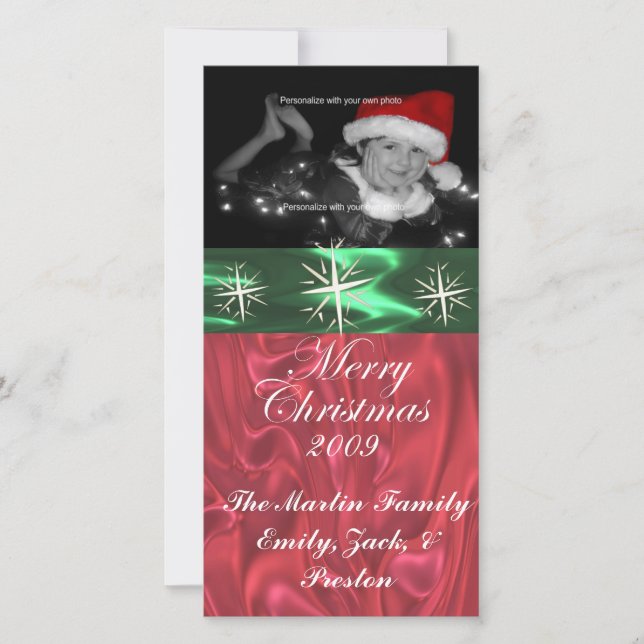 Tarjeta fotográfica de Navidad metálica (Anverso)