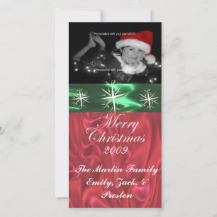 Tarjeta fotográfica de Navidad metálica