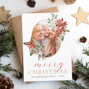 Tarjeta fotográfica de Navidad moderna con presupu