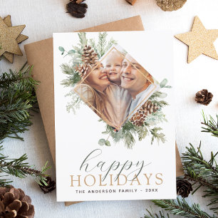 Tarjeta fotográfica de Navidad moderna con presupu