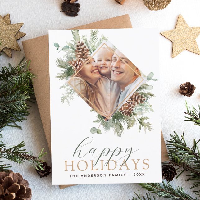 Tarjeta fotográfica de Navidad moderna con presupu (Subido por el creador)