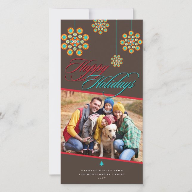 Tarjeta fotográfica de Navidad moderna de Moda de  (Anverso)