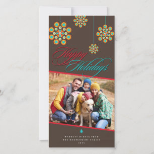 Tarjeta fotográfica de Navidad moderna de Moda de 