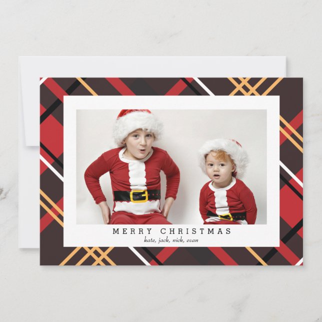 Tarjeta fotográfica de navidad para las vacaciones (Anverso)