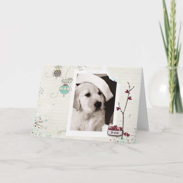Tarjeta fotográfica de Navidad para mascotas (Anverso)