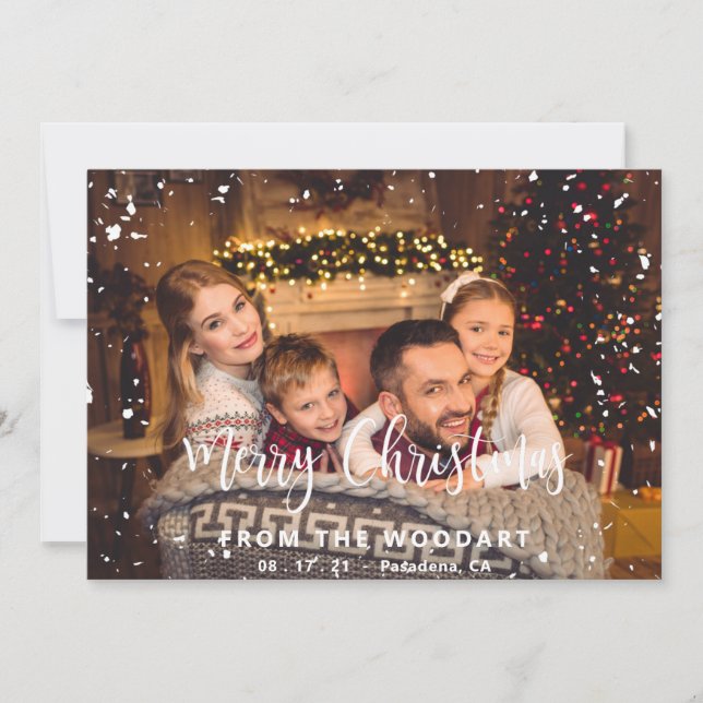 Tarjeta fotográfica de navidad para personalizado  (Anverso)
