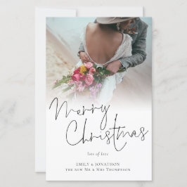 Tarjeta fotográfica de navidad para recién casados