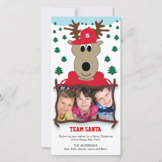 Tarjeta fotográfica de Navidad para renos pequeños