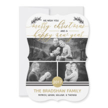 Tarjeta fotográfica de Navidad, Relieve metalizado