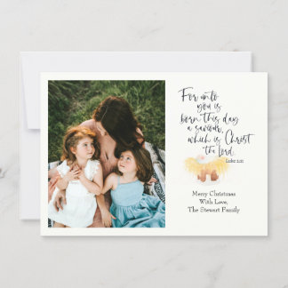 Tarjeta fotográfica de Navidad Religous Luke Bible