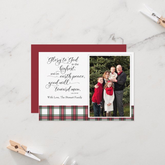 Tarjeta fotográfica de Navidad Religous Luke Bible (Anverso/Reverso In Situ)