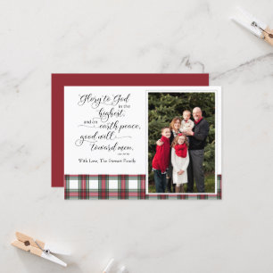 Tarjeta fotográfica de Navidad Religous Luke Bible