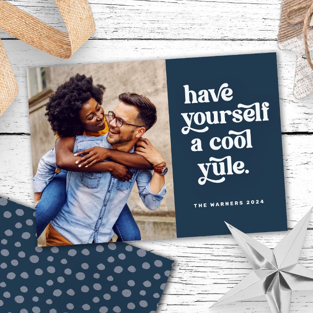 Tarjeta fotográfica de Navidad Retro de moda (Subido por el creador)